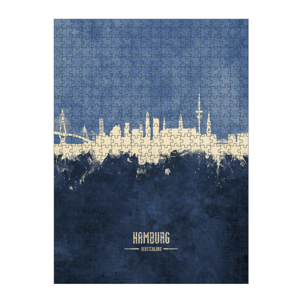 Puzzle Ravensburger "Hamburg Germany Skyline Navy" artboxONE - Städte / Hamburg - Hamburg,Skyline,Cityscape - Bild hamburg