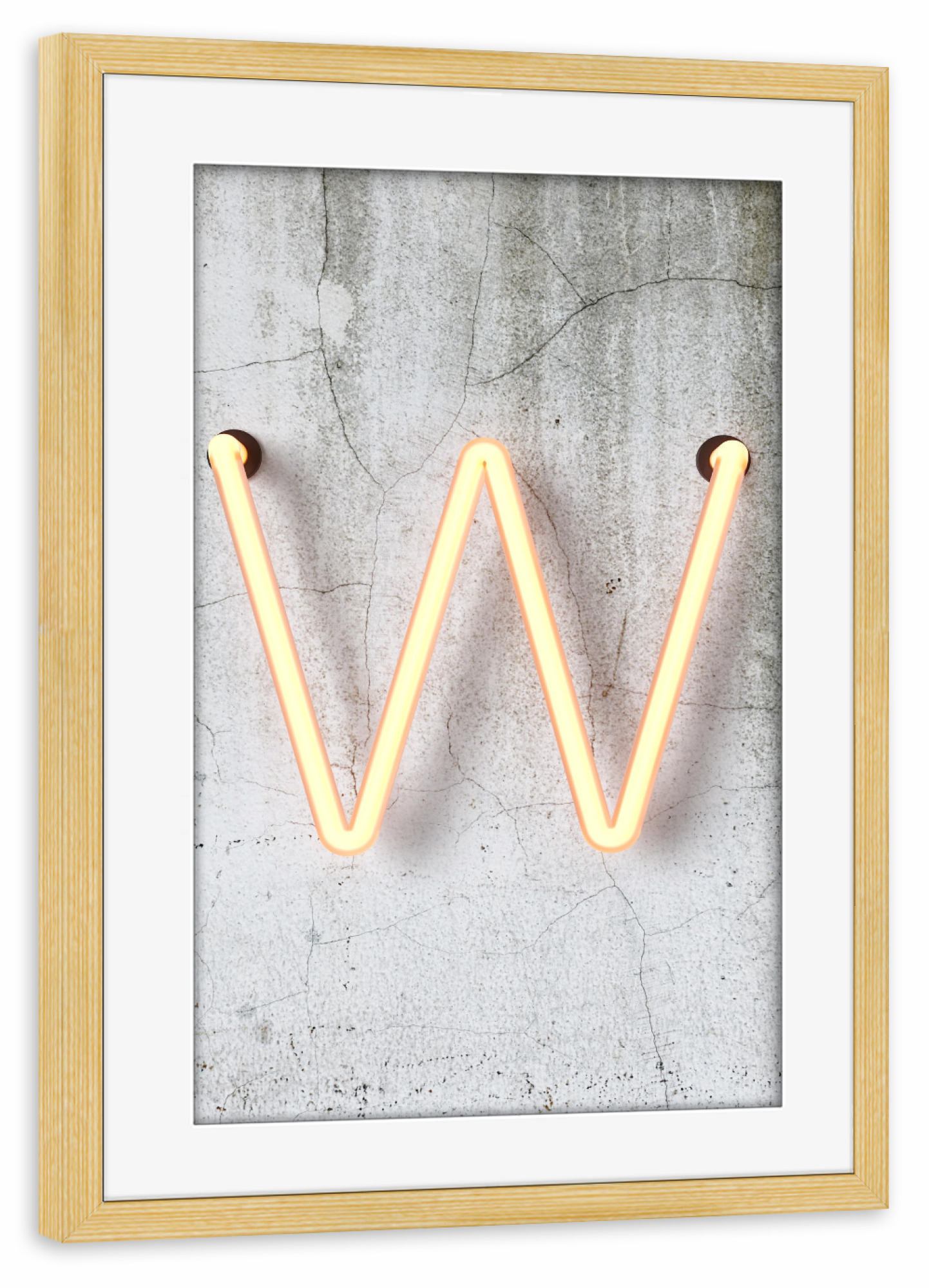 Poster mit Rahmen kiefer "Neon Alphabet On - W" artboxONE - Buchstaben / W - Buchstabenset-neon1,Buchstabe-w,Abc,Buchstabe,Alphabet,Neon sign,Neon art
