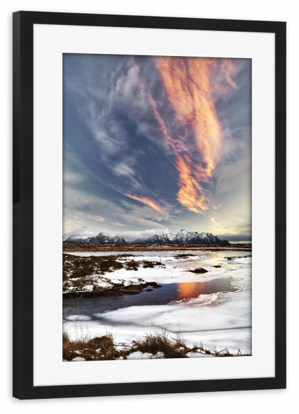 Poster mit Rahmen schwarz "Eislandschaft" artboxONE - Natur,Reise