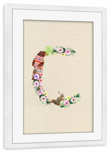 Poster mit Rahmen weiß "Buchstabe C" artboxONE - Buchstaben / C