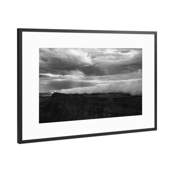 Poster mit Rahmen Schwarz (Metallic) "Desert View" artboxONE - Natur,Reise,Schwarzweiß