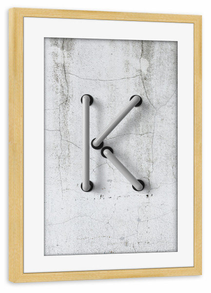 Poster mit Rahmen kiefer "Neon Alphabet Off - K" artboxONE - Buchstaben / K