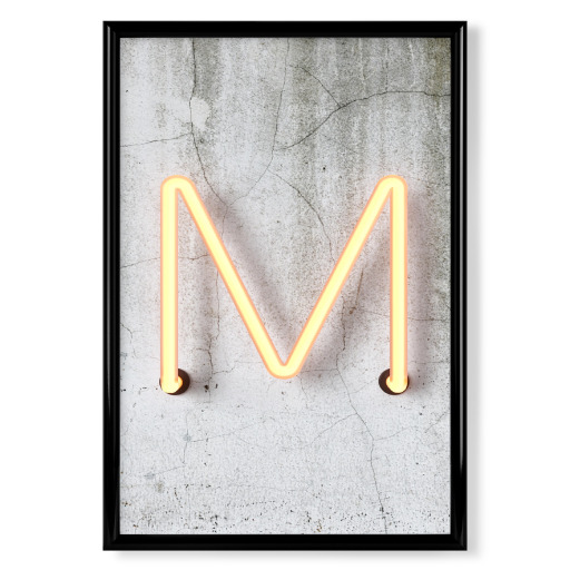 Neon Alphabet On - M