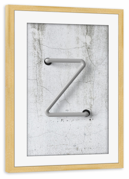 Poster mit Rahmen kiefer "Neon Alphabet Off - Z" artboxONE - Buchstaben / Z