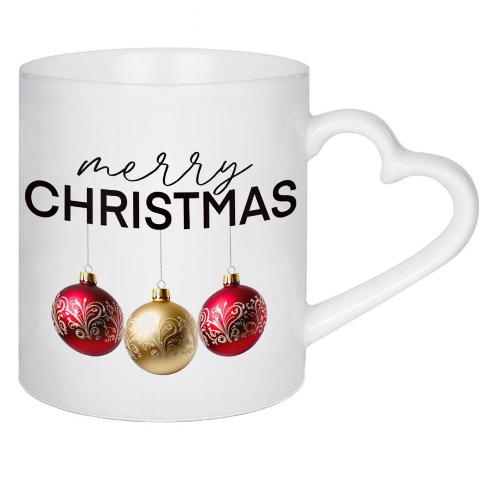 Herztasse "Christmas Balls Holiday Decoration" artboxONE - Weihnachten,Buchstaben,Festivals