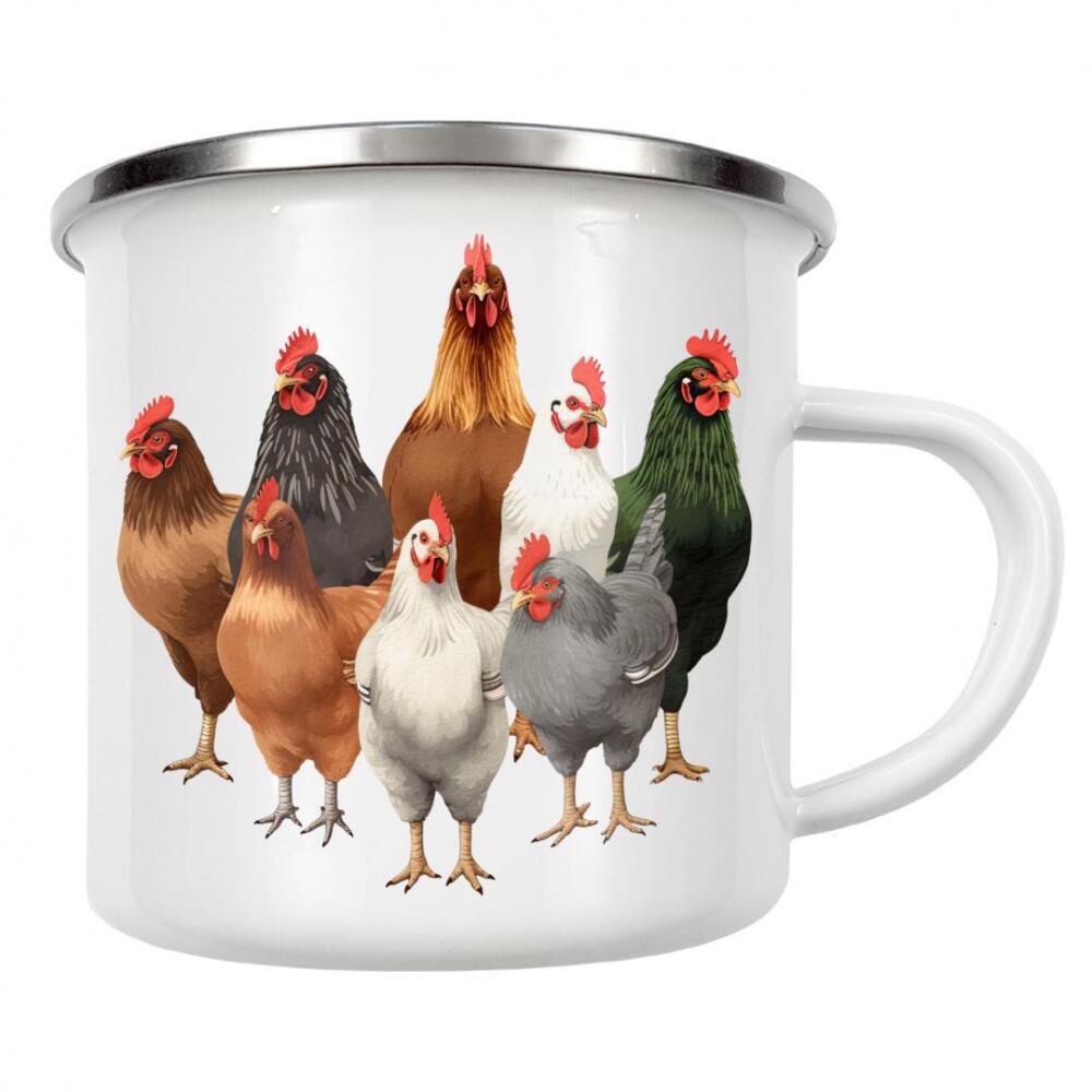 Emaille Tasse "Chicken Coop Decor Farm Artwork" artboxONE - Für Kinder,Tiere,Für Mama,Für Papa,Festivals