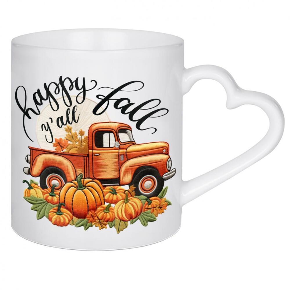Herztasse "Frohen Herbst euch allen, Truck" artboxONE - Floral,Abstrakt,Automobile,Festivals