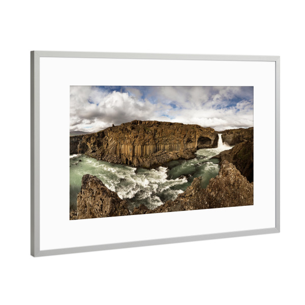 Poster mit Rahmen Silber "Aldeyjarfoss" artboxONE - Natur,Reise