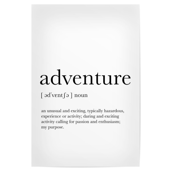 Poster "Adventure Definition" artboxONE - Typografie,Schwarzweiß