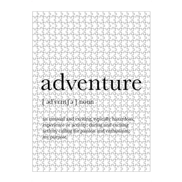 artboxONE Puzzle "Adventure Definition" artboxONE - Typografie,Schwarzweiß