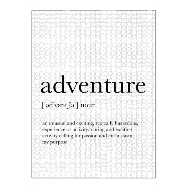 Puzzle Ravensburger "Adventure Definition" artboxONE - Typografie,Schwarzweiß