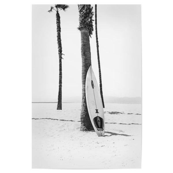 Poster 30x20 cm "SURF BW" artboxONE - Reise,Schwarzweiß - Beach,Sea,Surfboard,Surfing,Waves,Ocean,Black and white,Photography
