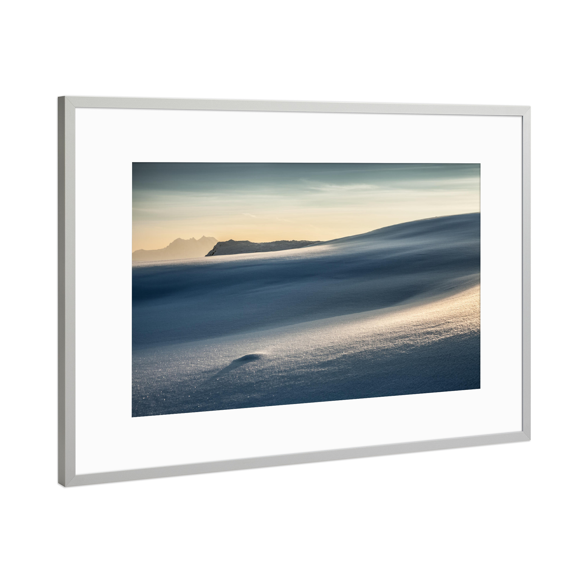 Poster mit Rahmen Silber "Arktis" artboxONE - Natur - Arktis,Norwegen,Schneelandschaft