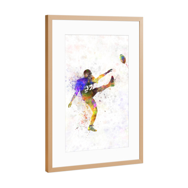 Poster mit Rahmen Kupfer "American football kicker kicking" artboxONE - Sport,Sport / Fußball