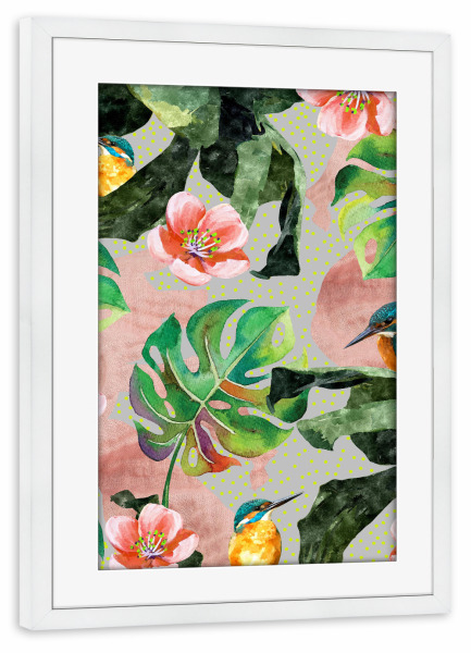 Poster mit Rahmen weiß "Bird Sanctuary" artboxONE - Natur,Tiere