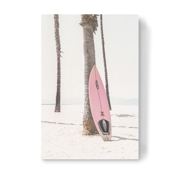 Leinwandbild "Pink Surfboard" artboxONE - Reise - Pink surfboard,Beach,Girly,Modern,Photography,Sea ocean,Surf,Surfing