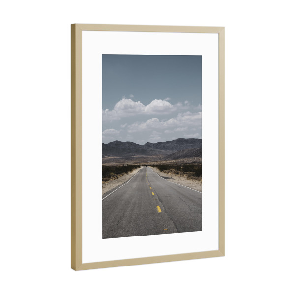 Poster mit Rahmen Gold "Arizona" artboxONE - Reise - Roadtrip,Arizona,Roads,Wanderlust,Landscape,Nature