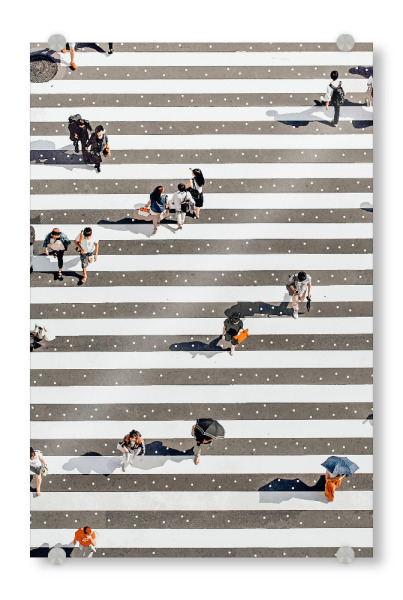 Acrylglasbild "Rain Crossing | Polka Dots Zebra" artboxONE - Fashion