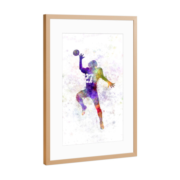 Poster mit Rahmen Kupfer "American football player receving" artboxONE - Sport,Sport / Fußball