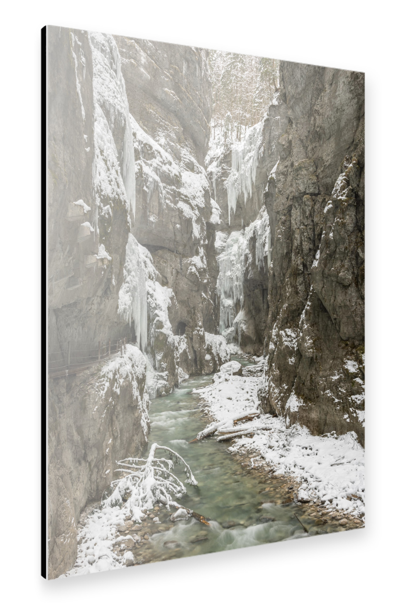 Alu-Dibond "Partnachklamm im Winter" 75x50 cm artboxONE