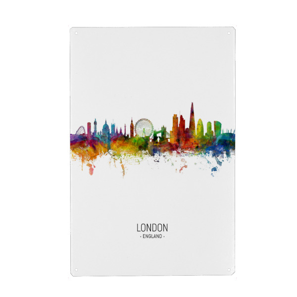 Metall Poster "London Skyline Portrait" artboxONE - Städte / London - London,Skyline,Cityscape - Blechschild