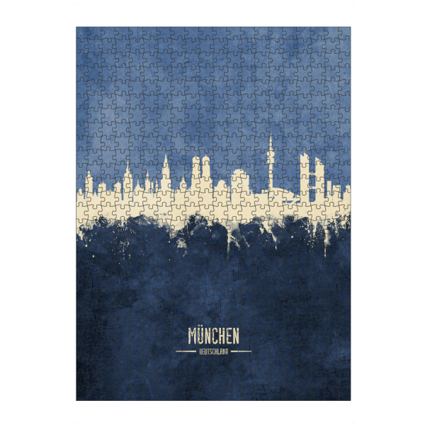 Puzzle Ravensburger "München Skyline Navy" artboxONE - Städte / München - München,Skyline,Cityscape - Bild münchen