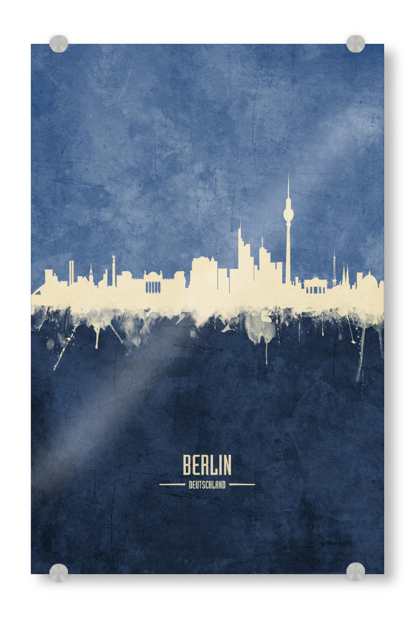 Acrylglasbild "Berlin Germany Skyline Navy" artboxONE - Städte / Berlin - Berlin,Skyline,Cityscape