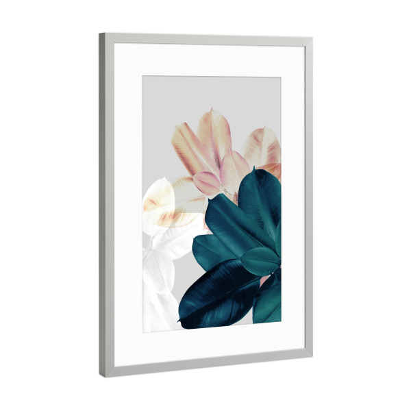 Poster mit Rahmen Silber "Abstract Tropical Leaves" artboxONE - Natur - Abstract tropical leaves