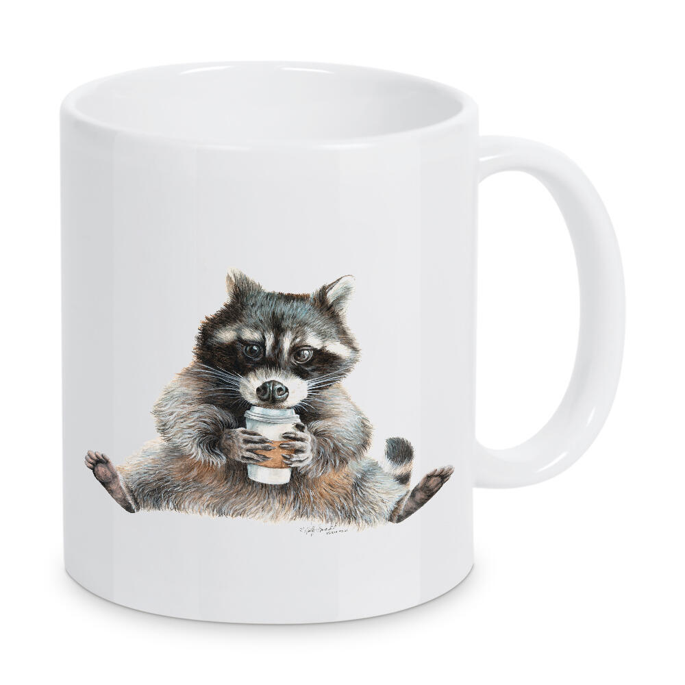 Tasse "Raketentreibstoff" artboxONE - Tiere,Essen & Trinken,Lustig - Tiere,Waschbär,Wald,Humor,Lustig,Kaffee,Trinken