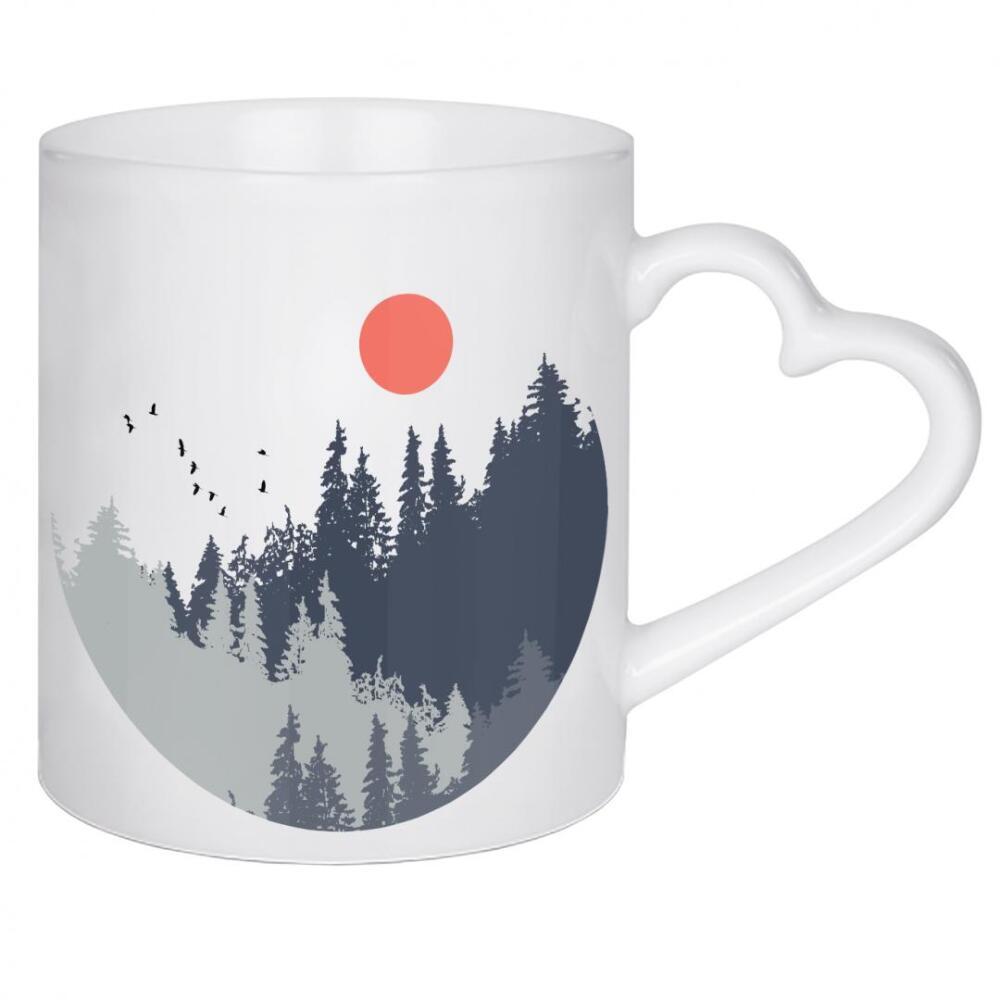 Herztasse "Nordic mystic forest" artboxONE - Natur,Abstrakt,Geometrie