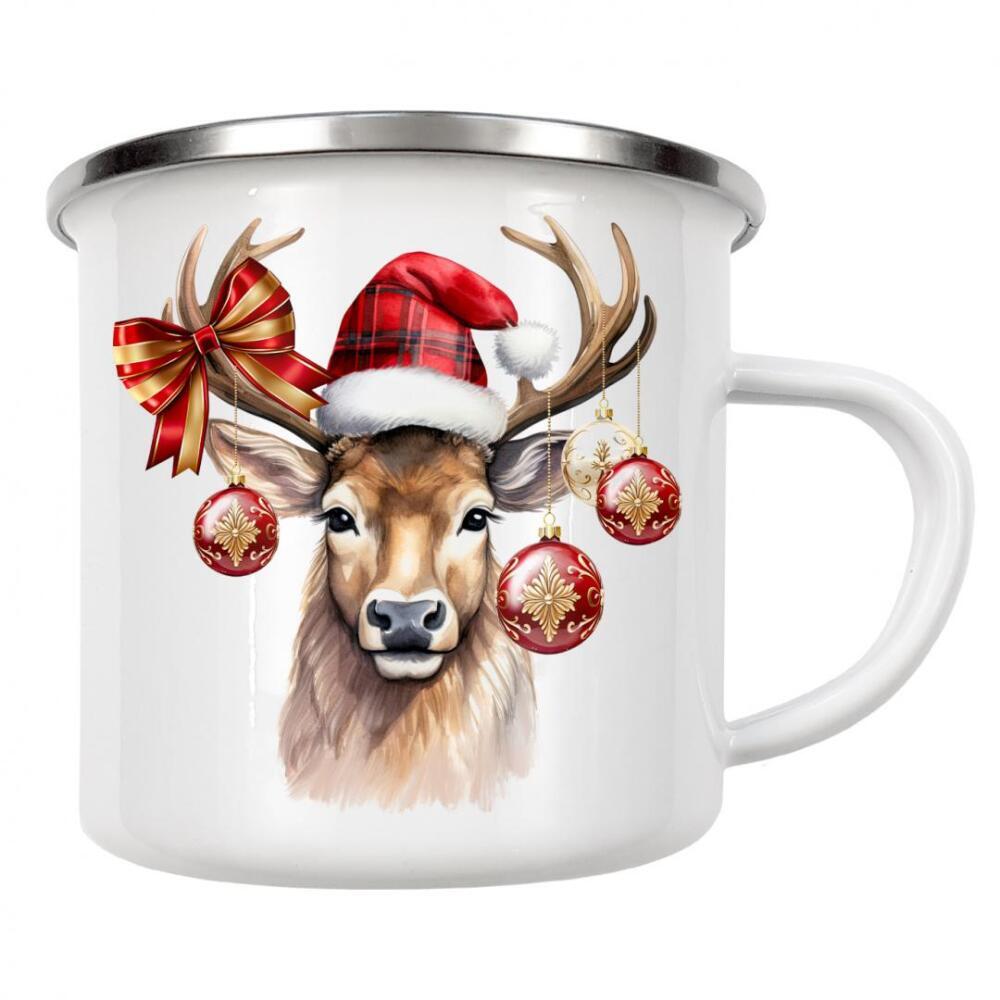 Emaille Tasse "Hirschkunst" artboxONE - Tiere,Fashion,Weihnachten,Festivals,Lustig