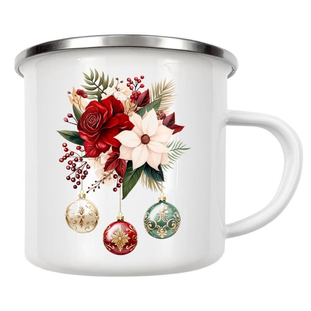 Emaille Tasse "Winterblumen Kunst" artboxONE - Abstrakt,Fashion,Weihnachten,Festivals,Lustig
