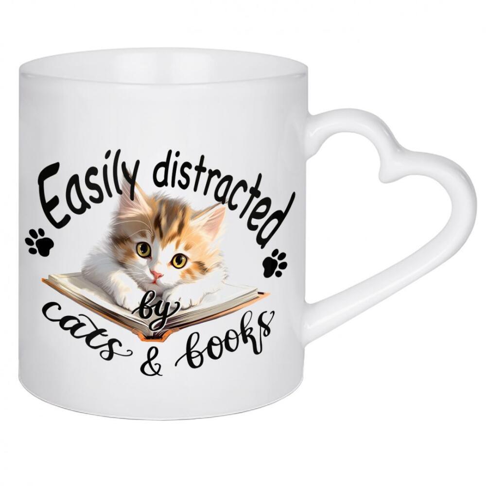 Herztasse "Easily Distracted By Cats" artboxONE - Tiere,Fashion,Festivals
