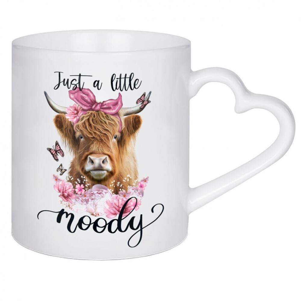 Herztasse "Nur ein bisschen launisch" artboxONE - Floral,Tiere,Fashion,Buchstaben,Lustig