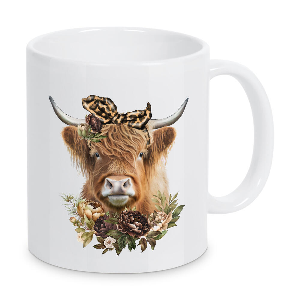 Tasse "Highland Cow With Flowers" artboxONE - Floral,Tiere,Fashion,Lustig