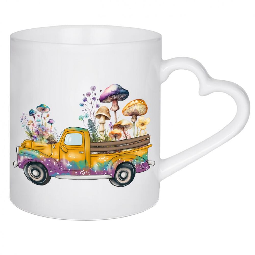 Herztasse "Abholung von Wildblumen und Pilzen" artboxONE - Floral,Automobile,Fashion,Festivals,Lustig