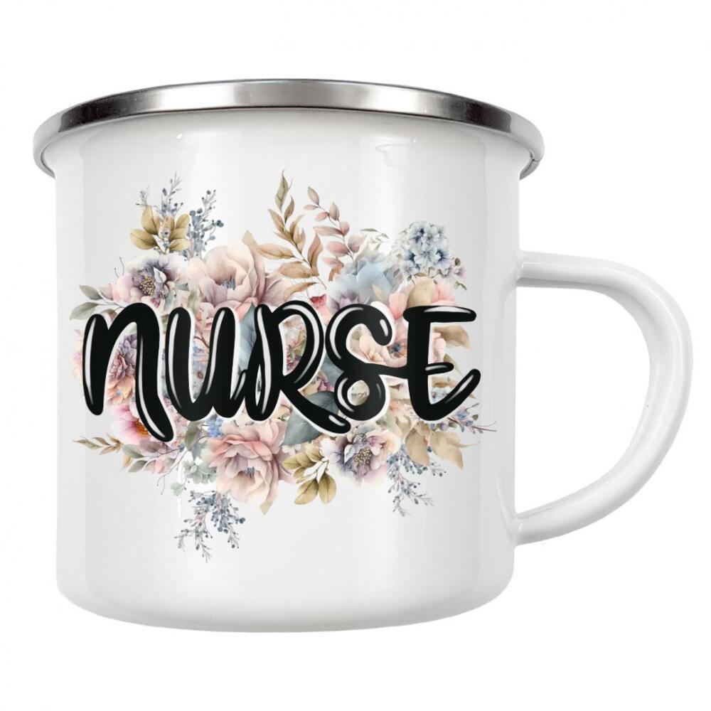 Emaille Tasse "Krankenschwesterblumen" artboxONE - Floral,Buchstaben,Für Mama,Festivals,Lustig