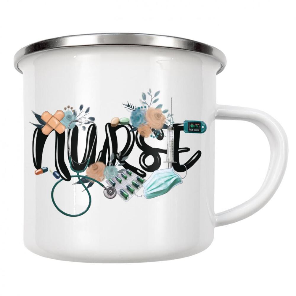 Emaille Tasse "Nurse Life | Medical Instrument" artboxONE - Fashion,Buchstaben,Für Mama,Festivals,Lustig