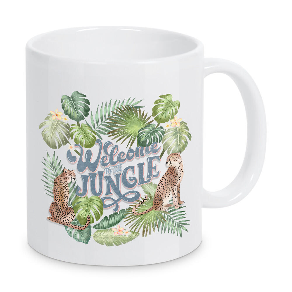 Tasse "Welcome to the Jungle mit Geparden" artboxONE - Typografie,Floral,Tiere