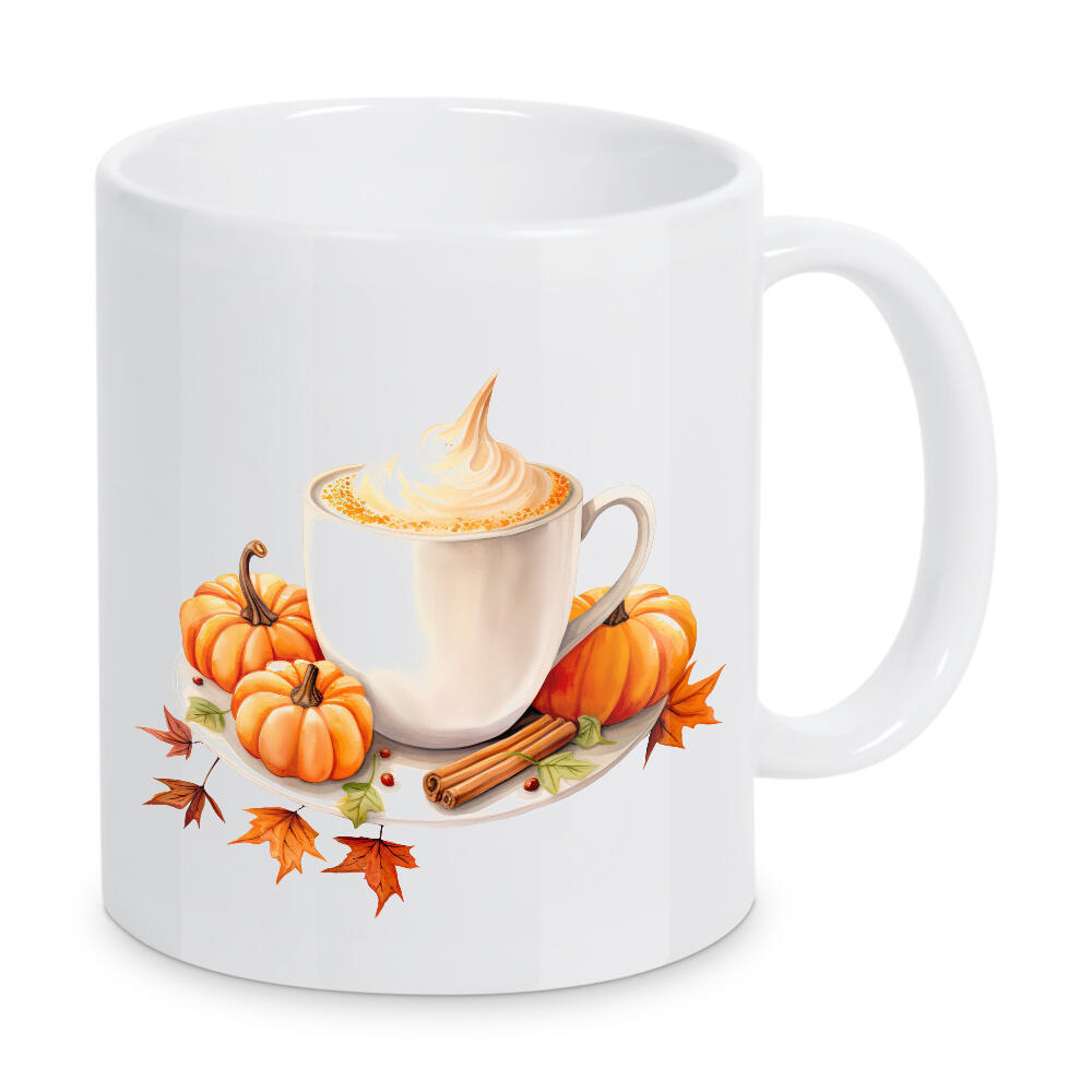 Tasse "Kürbisgewürz-Latte-Art" artboxONE - Floral,Essen & Trinken,Festivals,Lustig