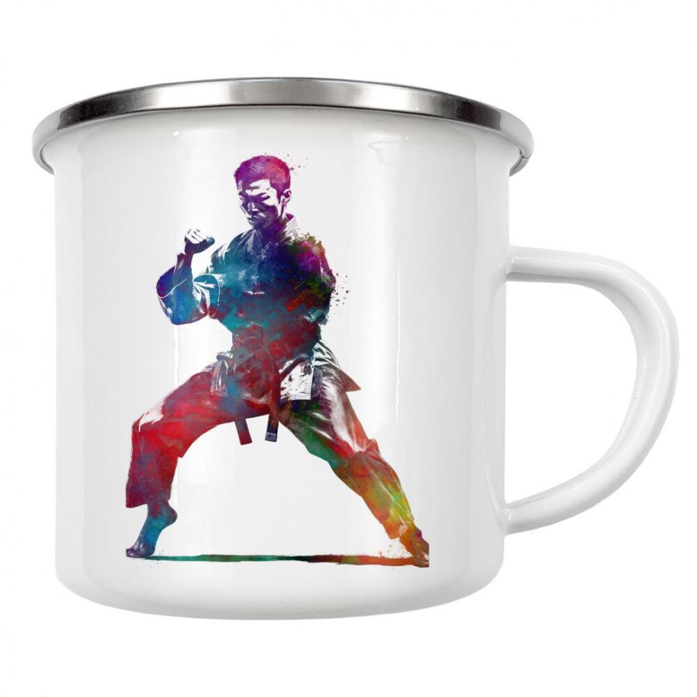 Emaille Tasse "Karate-Sportkunst A" artboxONE - Sport,Sport / Motivation - Karate,Kampf,Kämpfer,Sport