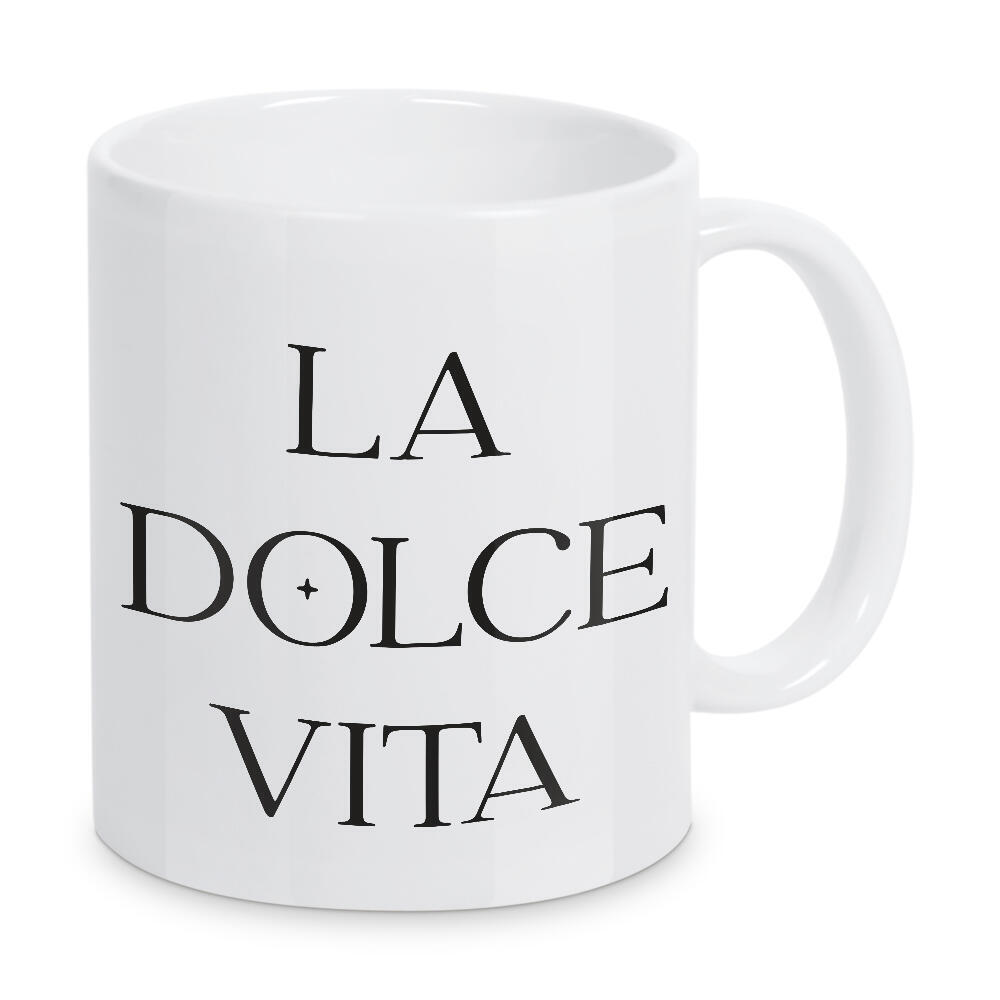 Tasse "Her mit dem schönen Leben" artboxONE - Typografie,Reise,Essen & Trinken