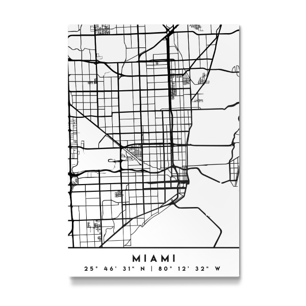 Galerie-Print "MIAMI FLORIDA BLACK CITY MAP" 30x20 cm artboxONE