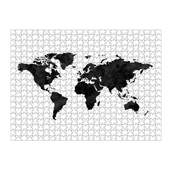 artboxONE Puzzle "Black and White World Map" artboxONE - Reise,Schwarzweiß,Reise / Länder,Kartografie