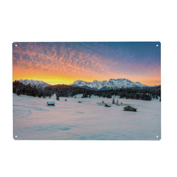 Metall Poster "Winter in den Alpen" artboxONE - Natur,Reise / Länder