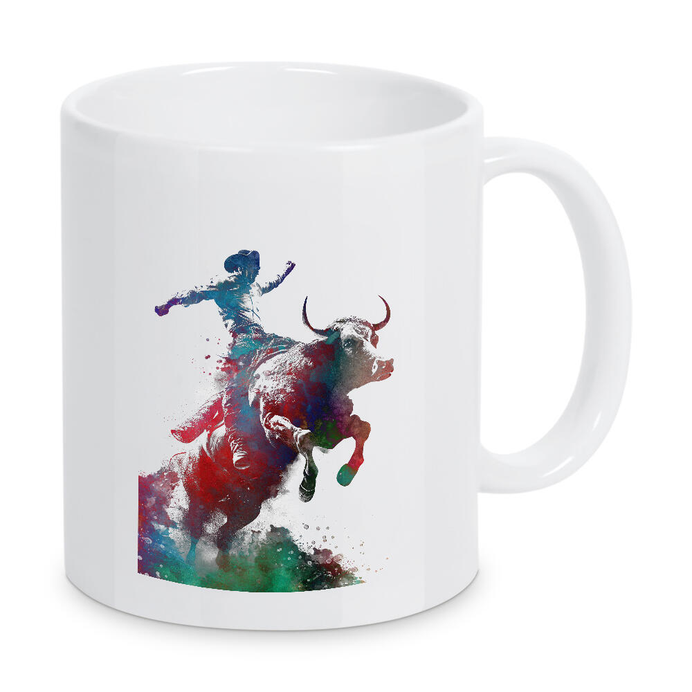 Tasse "Rodeo-Sportkunst A" artboxONE - Tiere,Sport - Rodeo,Country-rodeo,Sport,Stier,Western,Illustration,Grafik