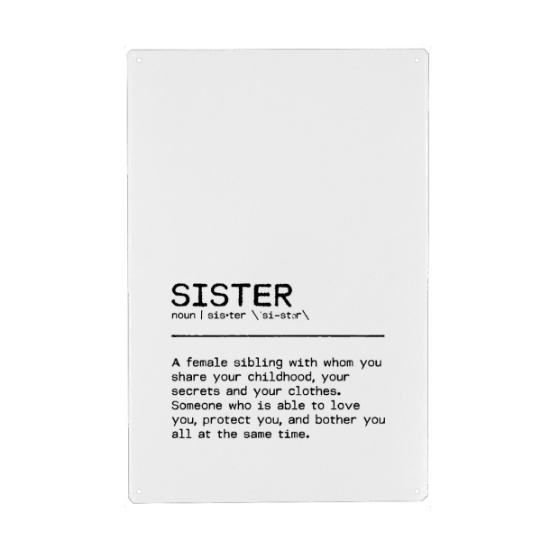 Holzbild "Sister Quote Share" artboxONE - Typografie,Schwarzweiß,Lustig - Sister gift,Sister birthday,Sister quote,Sister,Quote,Gift,Happy,Familyquote