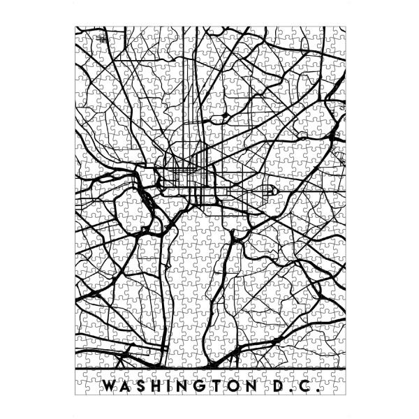 artboxONE Puzzle "WASHINGTON DC BLACK CITY MAP" artboxONE - Schwarzweiß,Städte / Washington,Kartografie