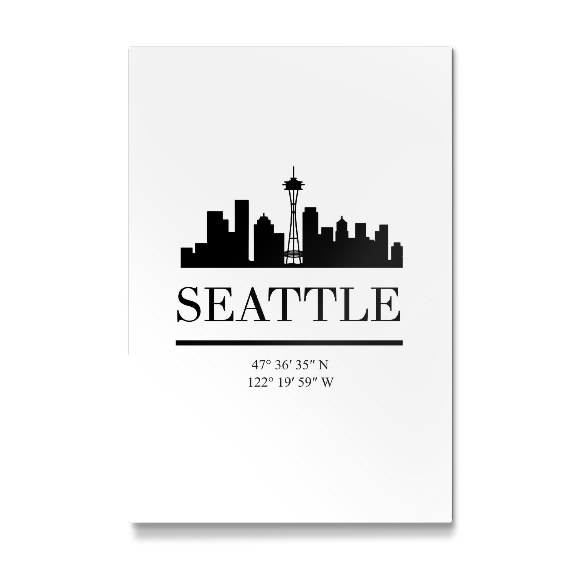 Galerie-Print "SEATTLE WASHINGTON BLACK SKYLINE" 75x50 cm artboxONE