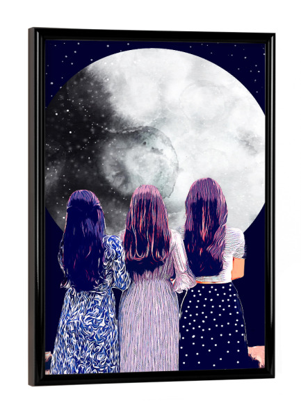 Poster mit schwarzem Rahmen "Bffs design" artboxONE - Menschen,Fashion - Friendship,Girls,Women,Moon,Friend,Bff
